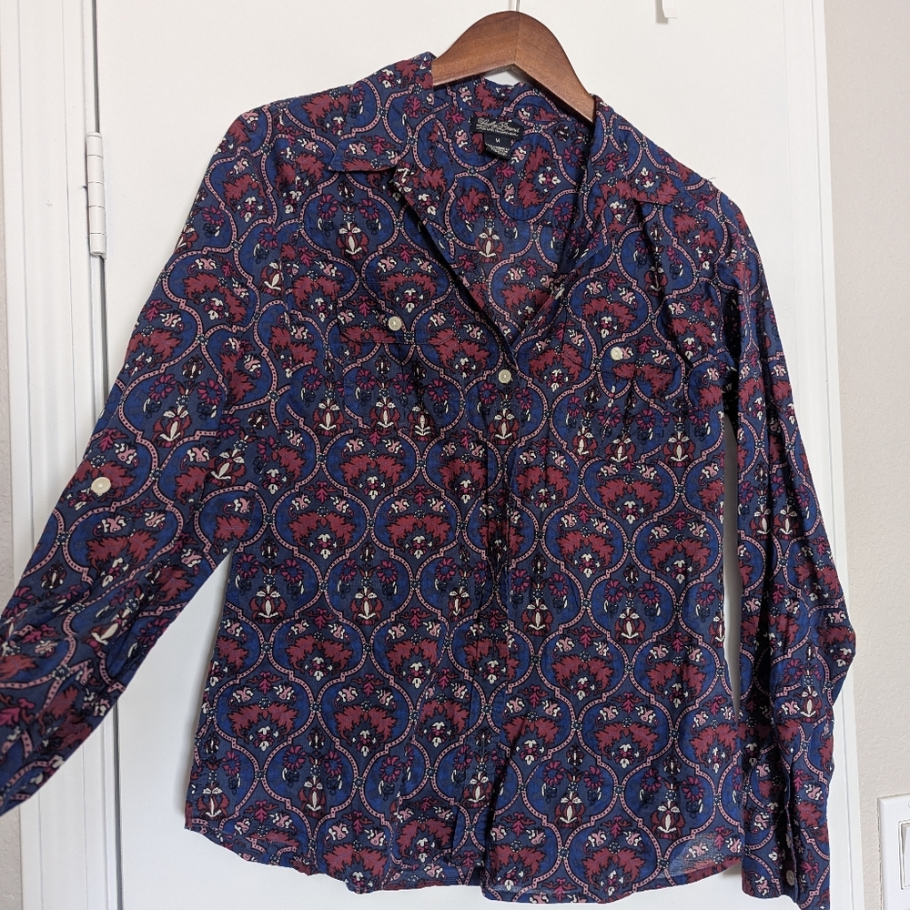 Lucky Brand Blue and Red Button Down Shirt